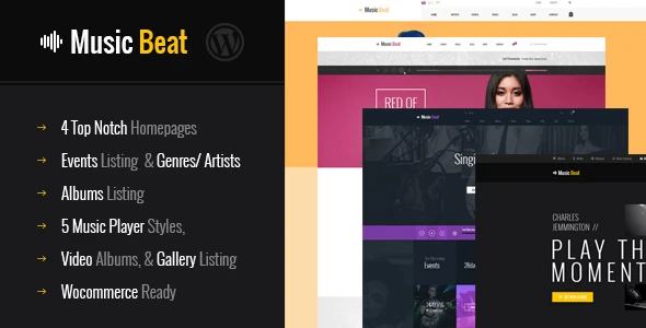 MusicBeat Music Bands Musicians & DJ’s WordPress Theme